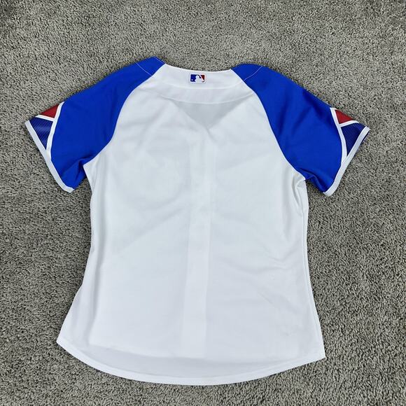 Atlanta Braves Jersey Womens Large White Blue MLB Baseball Nike City Connect 715 - Picture 9 of 14